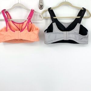 Glamorise Women Size 42C Bra Lot Set Of 2 Gray Pink 1166 Custom Control Sport